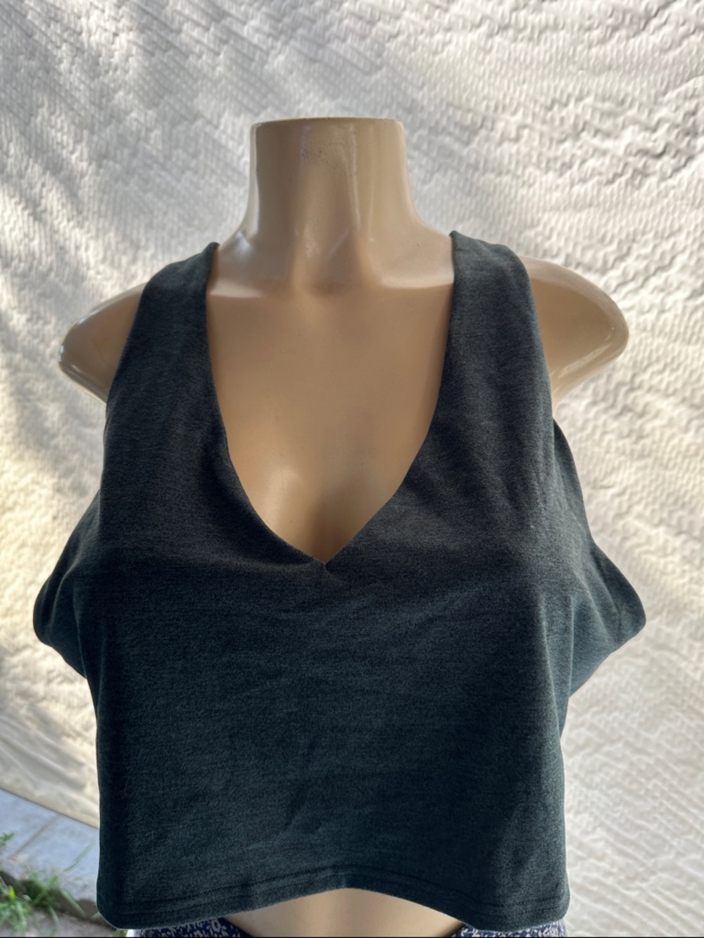 Quince Black V-Neck Cropped Top